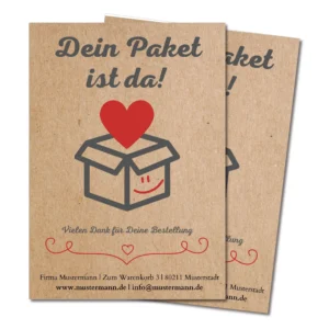 Danke-Karten DIN A6 auf Kraftpapier