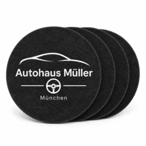 Filzuntersetzer rund mit Beschriftung / Werbung
